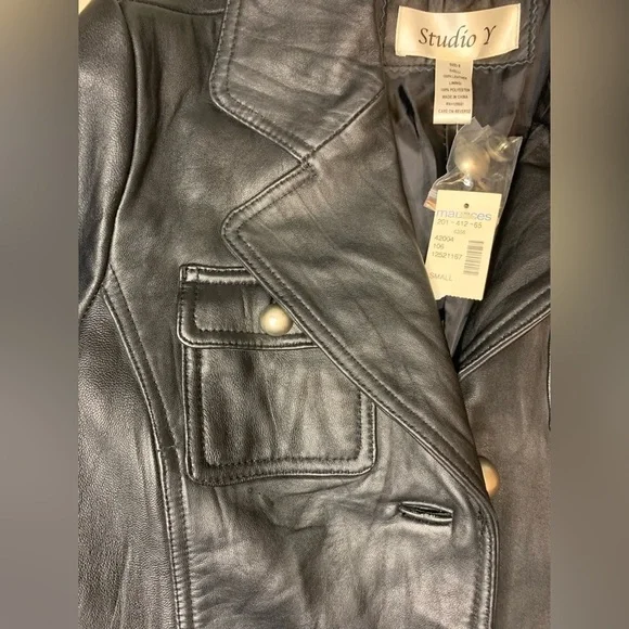 Studio Y Black LeatherNWT Women’s Jacket/Blazer size Small! - Picture 9 of 11